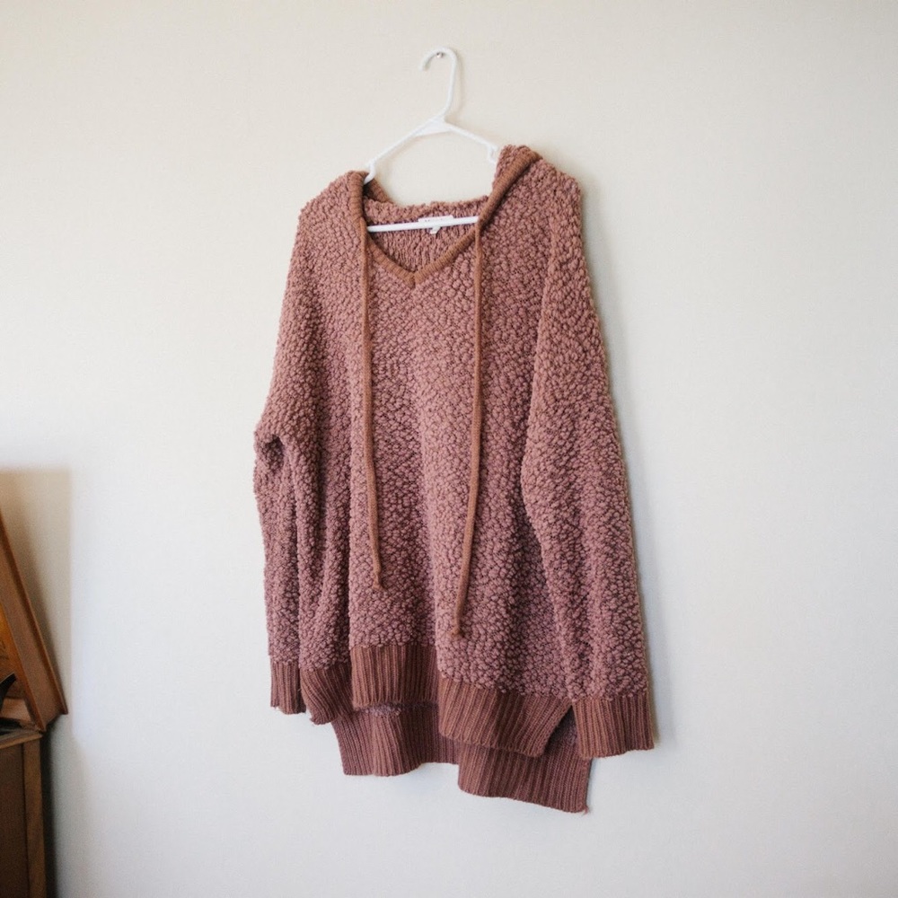 Miracle Mauve Popcorn Hoodie Sweater Pullover